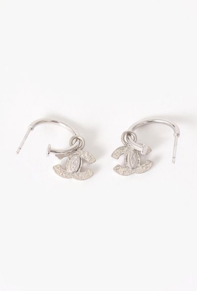 Chanel Enamel Pendant Hoop Earrings - 2 Chanel Enamel Pendant Hoop Earrings - 2