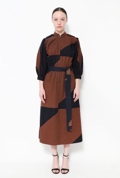                                         Vuokko '70s Belted Cotton Dress-1