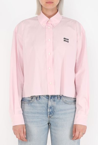 Miu Miu Hybrid Logo Cropped Shirt, 2025 - 2