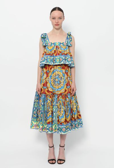 Dolce & Gabbana Maiolica Mosaic Cotton Dress - 1