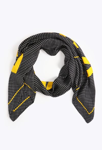 Balenciaga Graphic Logo Polka Dot Scarf - 2