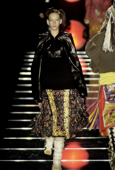                                         F/W 2002 Floral Lace-Up Skirt-2
