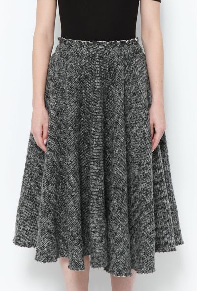                                         Flared Wool Knit Skirt-2
