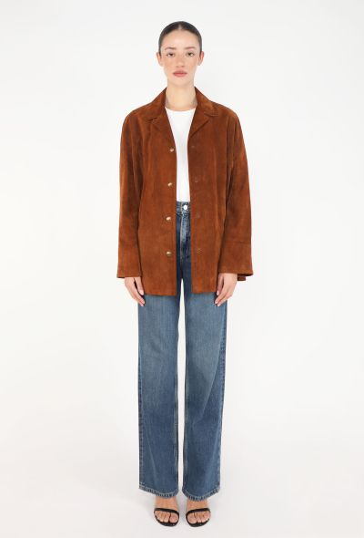 Hermès Vintage Notched Suede Jacket - 1