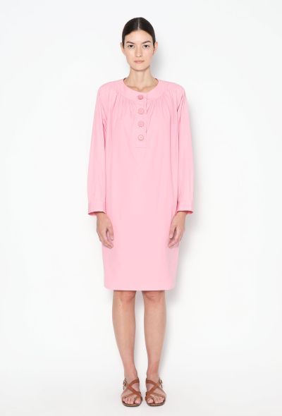 Saint Laurent Vintage Pleated Cotton Dress - 1 Saint Laurent Vintage Pleated Cotton Dress - 1
