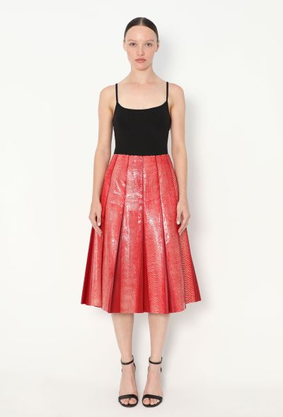 Céline Python Pleated Lambskin Skirt - 1 Céline Python Pleated Lambskin Skirt - 1