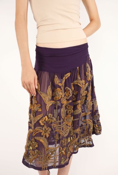 Dries Van Noten Embroidered Silk Skirt, 2006 - 1