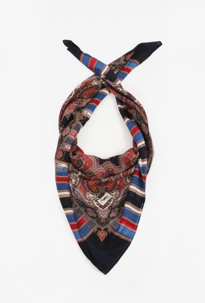 Saint Laurent Vintage Striped Paisley Scarf - 2