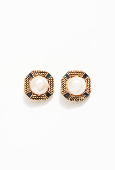                                         Vintage Bourgeois Pearl Earrings-1