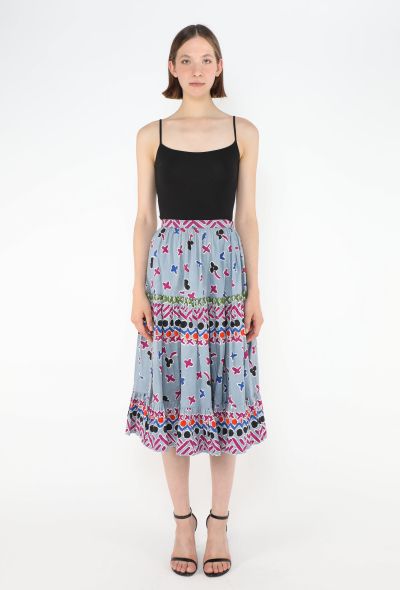 Saint Laurent 1979 Belted Printed Peasant Ensemble - 2 Saint Laurent 1979 Belted Printed Peasant Ensemble - 2