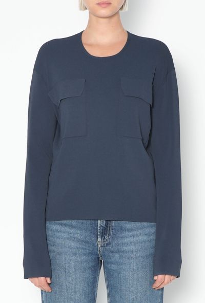 Céline Resort 2014 Crêpe Pocket Top - 1 Céline Resort 2014 Crêpe Pocket Top - 1