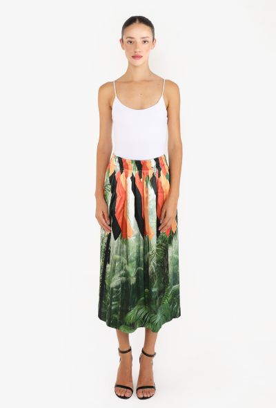 Dries Van Noten Tropical Print Charmeuse Skirt - 1