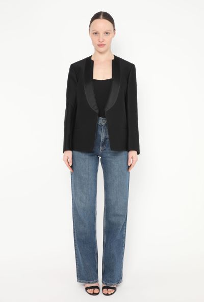Saint Laurent Collarless Smoking Blazer - 2 Saint Laurent Collarless Smoking Blazer - 2