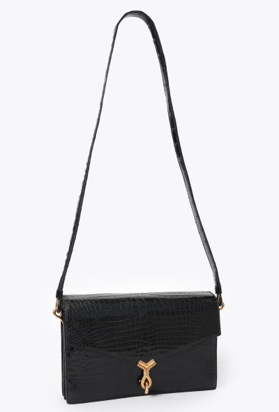 Hermès Vintage Black Porosus Cordeau Bag - 2