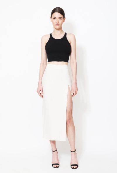                                         Early 2000s Linen Slit Skirt -1
