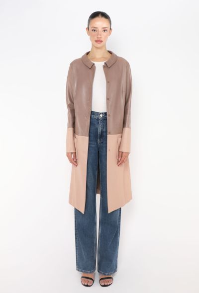 Dior 2015 Raf Simons Tonal Leather Coat - 2 Dior 2015 Raf Simons Tonal Leather Coat - 2