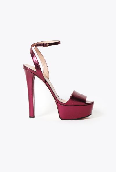 Gucci 'Leila' Metallic Platform Sandals - 1