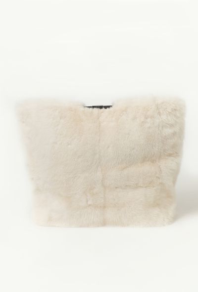                                 White Mink Fur Foldover Clutch