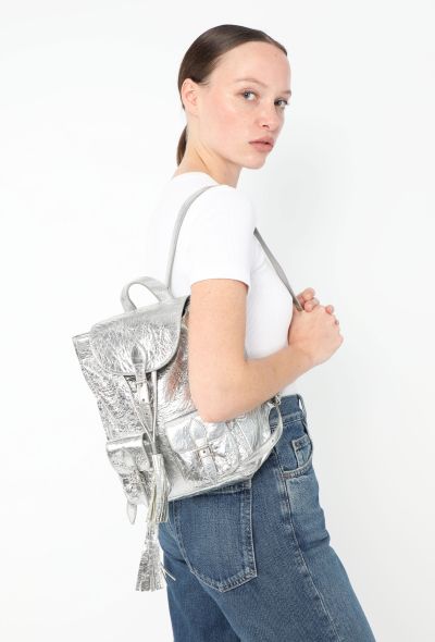 Saint Laurent Metallic Silver Venice Backpack - 2 Saint Laurent Metallic Silver Venice Backpack - 2