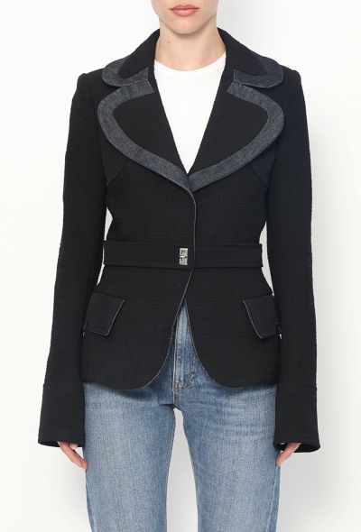 Balenciaga Campaign F/W 2005 Tweed Trim Jacket - 1 Balenciaga Campaign F/W 2005 Tweed Trim Jacket - 1