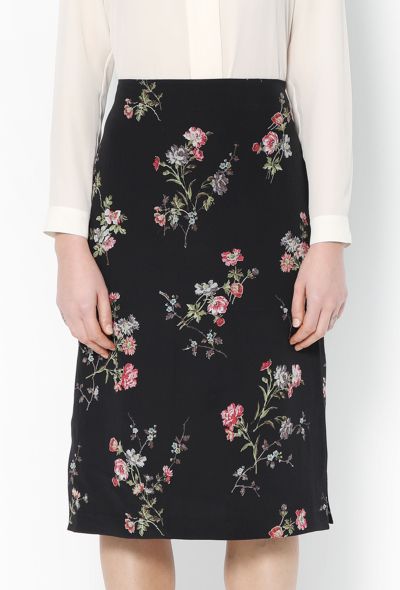 Céline Floral Silk Triomphe Skirt - 2