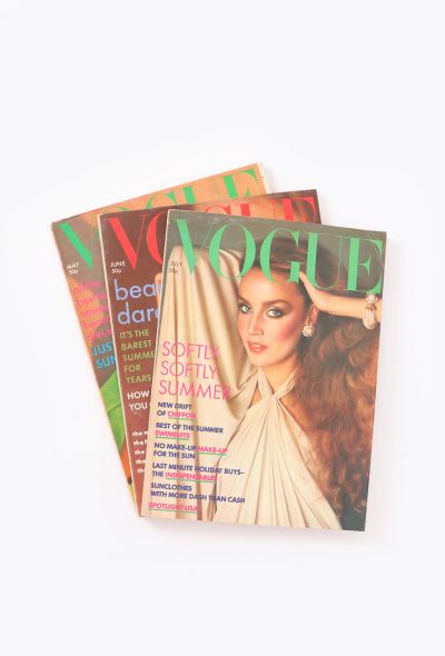 VOGUE UK 1976 Jerry Hall Issue Trio - 1 VOGUE UK 1976 Jerry Hall Issue Trio - 1