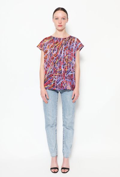                                         2014 Abstract Silk Blouse -2