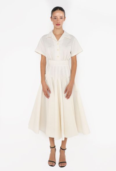 Dior 2021 Pinstripe Flared Silk Dress - 2