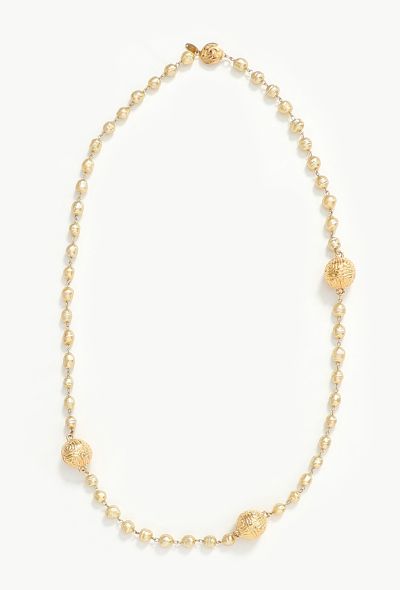 Chanel 1985 Pearl Embossed Charm Sautoir - 1 Chanel 1985 Pearl Embossed Charm Sautoir - 1