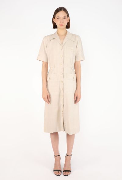 Saint Laurent Saharan Linen Dress, Early 1970s - 1