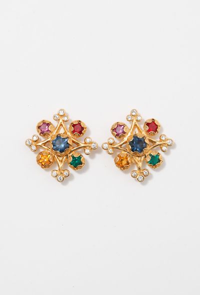                             Stunning Jewelled Cross Earrings - 1