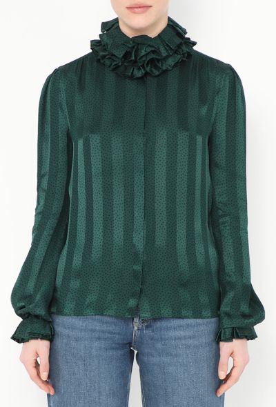 Saint Laurent Pre-Fall 2020 Ruffled Silk Blouse - 1 Saint Laurent Pre-Fall 2020 Ruffled Silk Blouse - 1