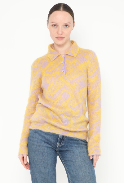 Prada 2021 Geometric Mohair Polo - 2 Prada 2021 Geometric Mohair Polo - 2