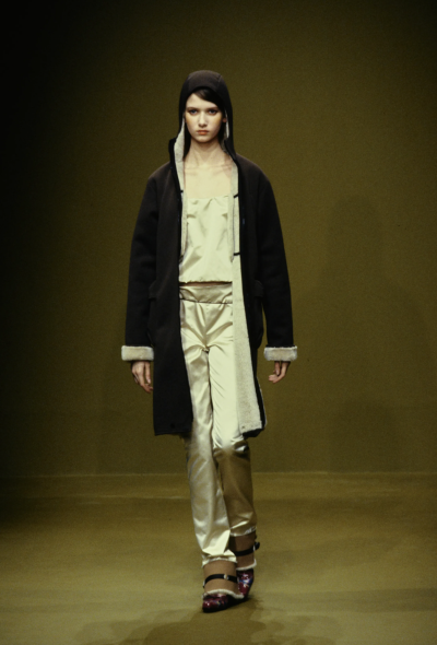 Miu Miu Shearling-Trimmed Satin Trousers, F/W 1999 - 2