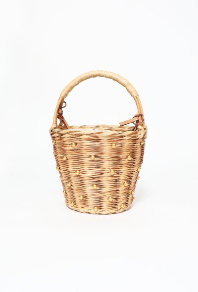                                         Studded Bamboo Wicker Basket -2