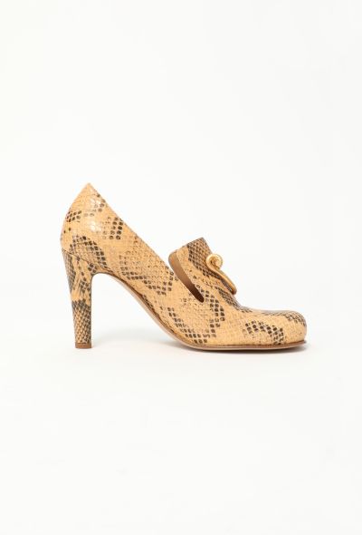 Bottega Veneta 2020 Bloc Python Buckle Heels - 1 Bottega Veneta 2020 Bloc Python Buckle Heels - 1