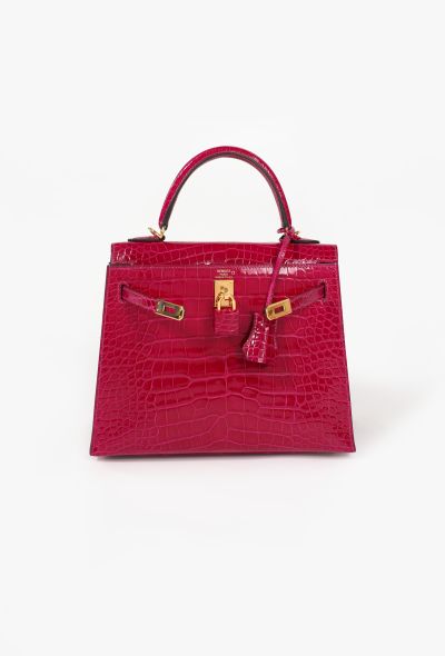 Hermès Exceptional Rose Pourprè Alligator Kelly Sellier 25 - 2