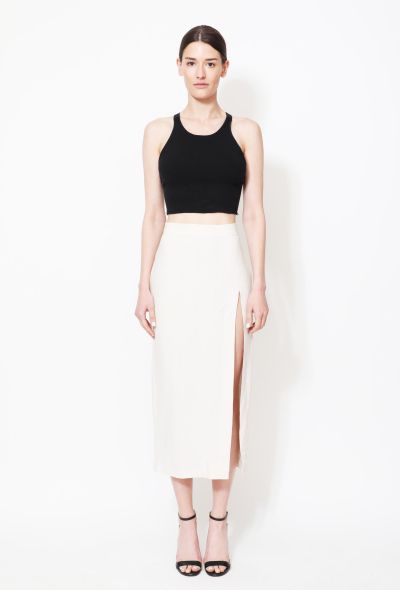                                        Early 2000s Linen Slit Skirt -2