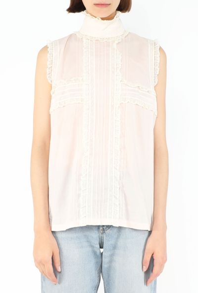 Chanel Lace Trim Cotton Blouse - 1