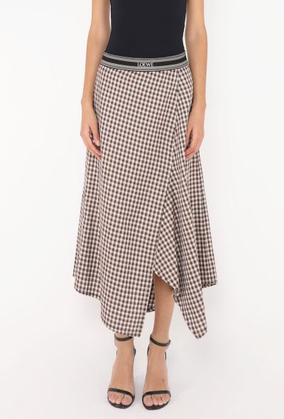Loewe 2024 Asymmetrical Plaid Skirt - 2