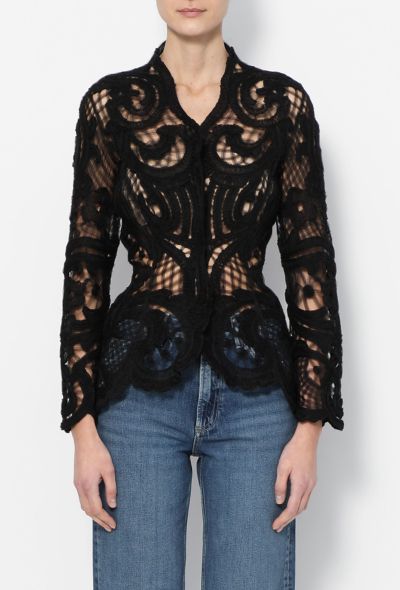 Thierry Mugler 1999 Scalloped Lace Evening Jacket - 1 Thierry Mugler 1999 Scalloped Lace Evening Jacket - 1