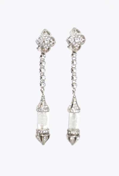 Dior F/W 1997 Strass Pendant Clip Earrings - 2