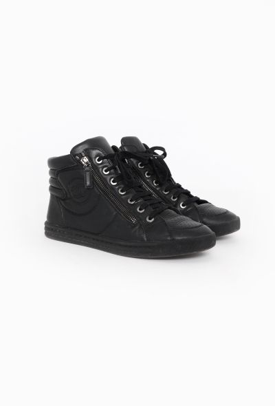 Chanel Leather 'CC' Zip Sneakers - 2 Chanel Leather 'CC' Zip Sneakers - 2