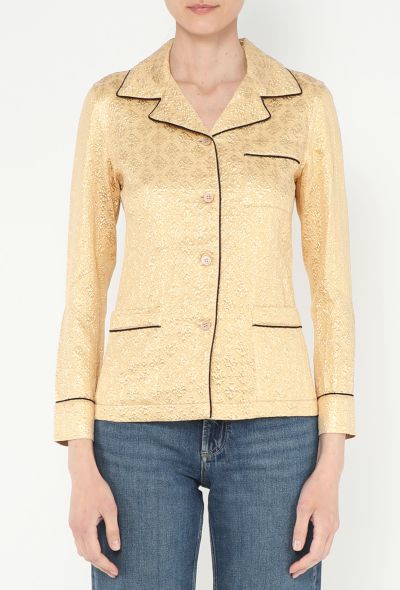 Prada S/S 2002 Piped Brocade Top - 1 Prada S/S 2002 Piped Brocade Top - 1