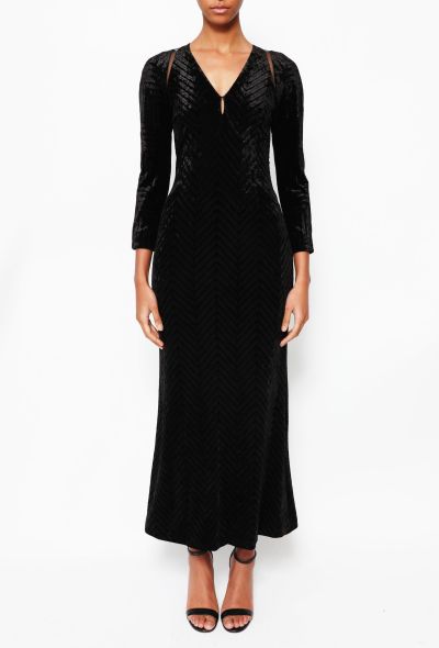 Gianni Versace Vintage Chevron Velvet Gown - 2