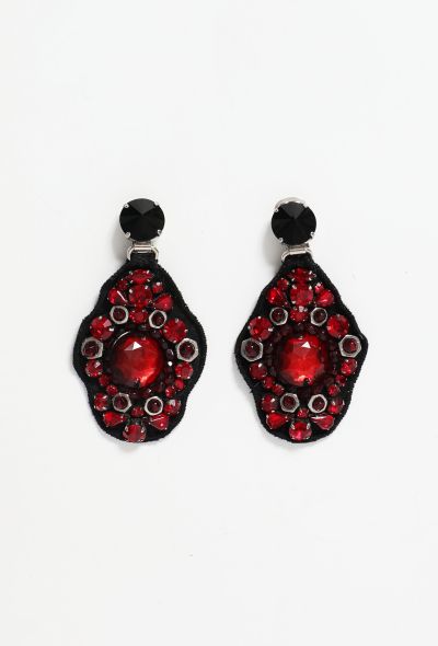                             Tessuto' Embellished Clip-on Earrings - 1