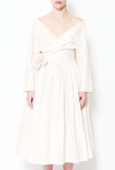                                         BESPOKE Vintage Tea-Length Silk Bridal Dress-2