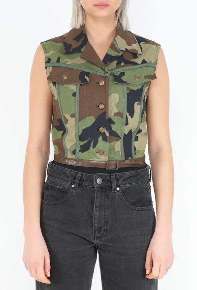 Dior Spring 2001 Camouflage Notched Vest - 1