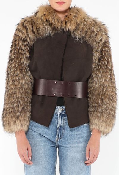 Fendi '90s Fox Fur Belted Bolero - 1