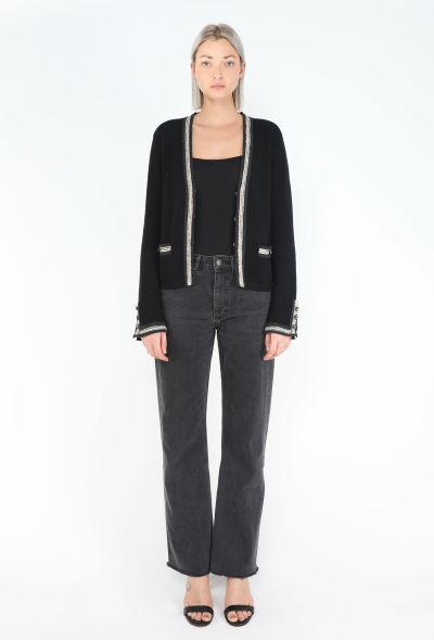 Chanel Cashmere Lamé Trim Cardigan - 2